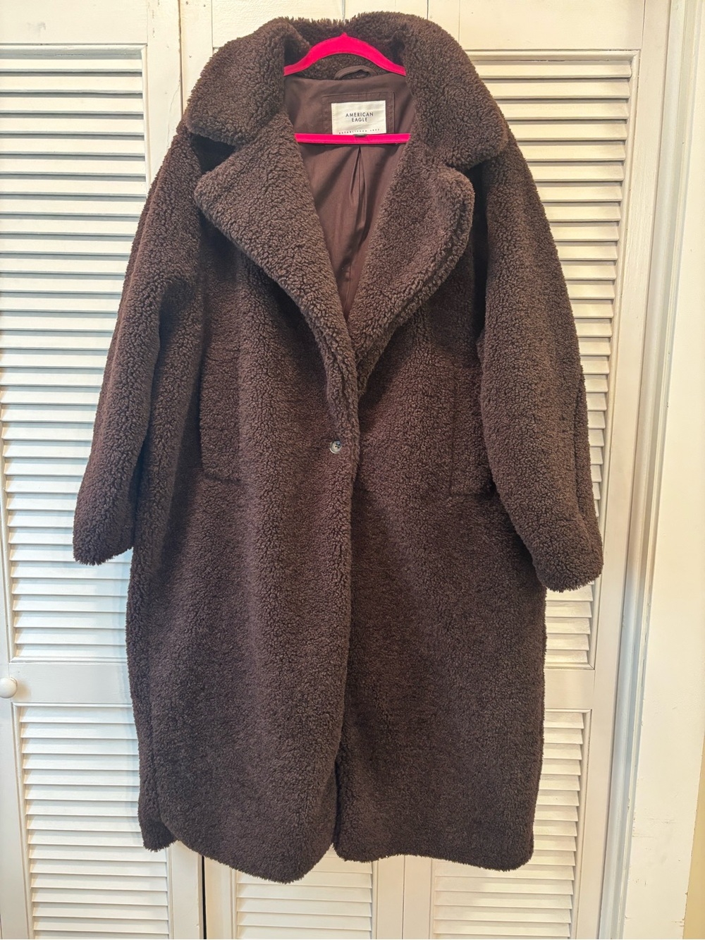 American Eagle Outfitters Brown Teddy Faux-Sherpa Coat